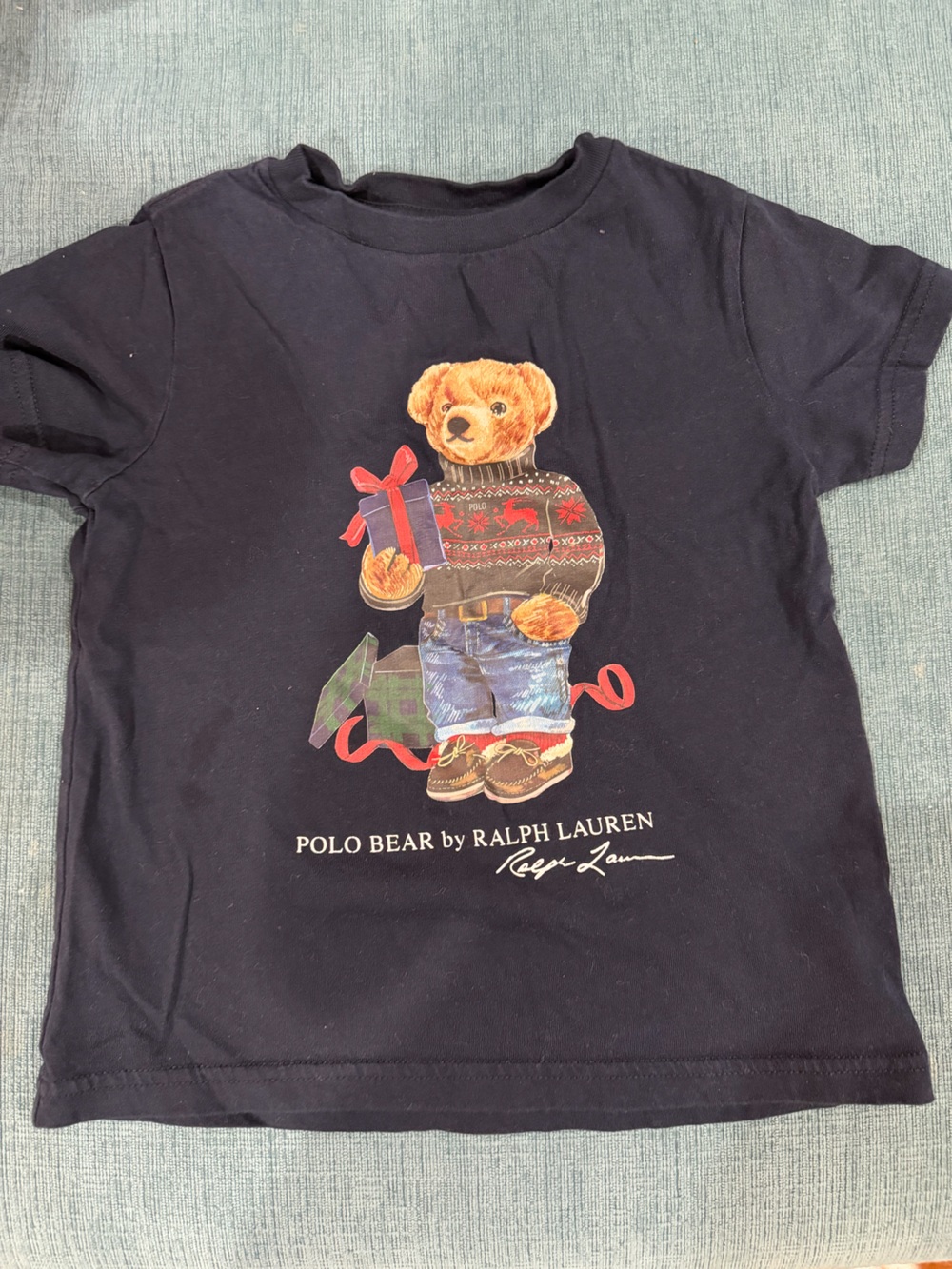 Ralph Lauren Navy Polo Bear Graphic Tee with Gift